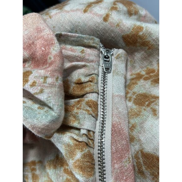 FREE PEOPLE Sweet As Beach Mini Skirt Sz 10 Sarong Wrap Tie Dye Multicolor Linen - Picture 10 of 13